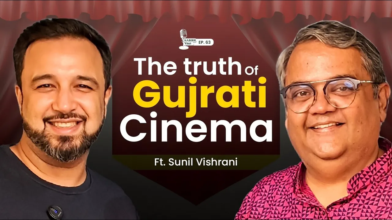 Actor Sunil Vishrani speaking on Kabir Vani Podcast about Gujarati theatre, cinema, and OTT